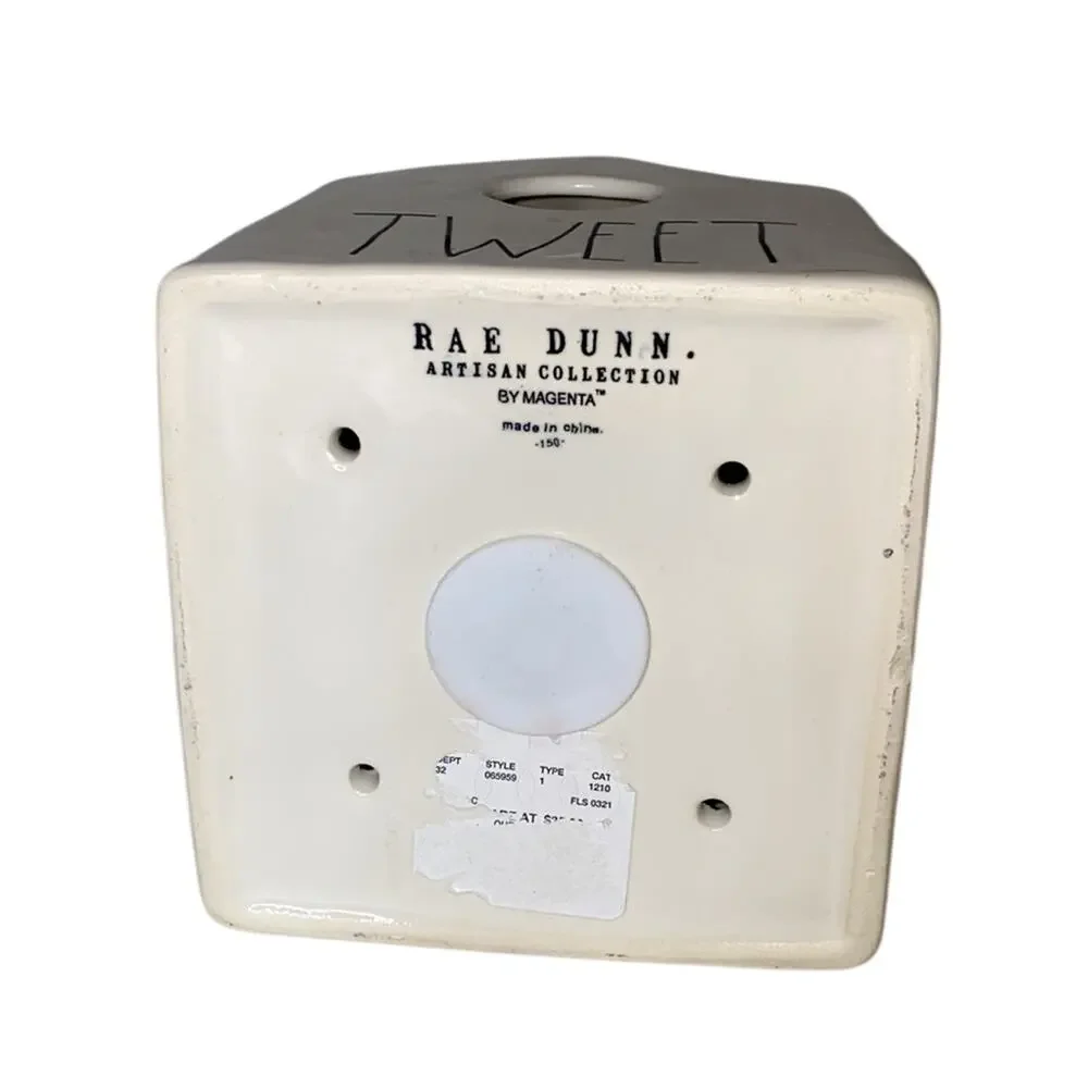 Rae Dunn TWEET Birdhouse Square New with tags